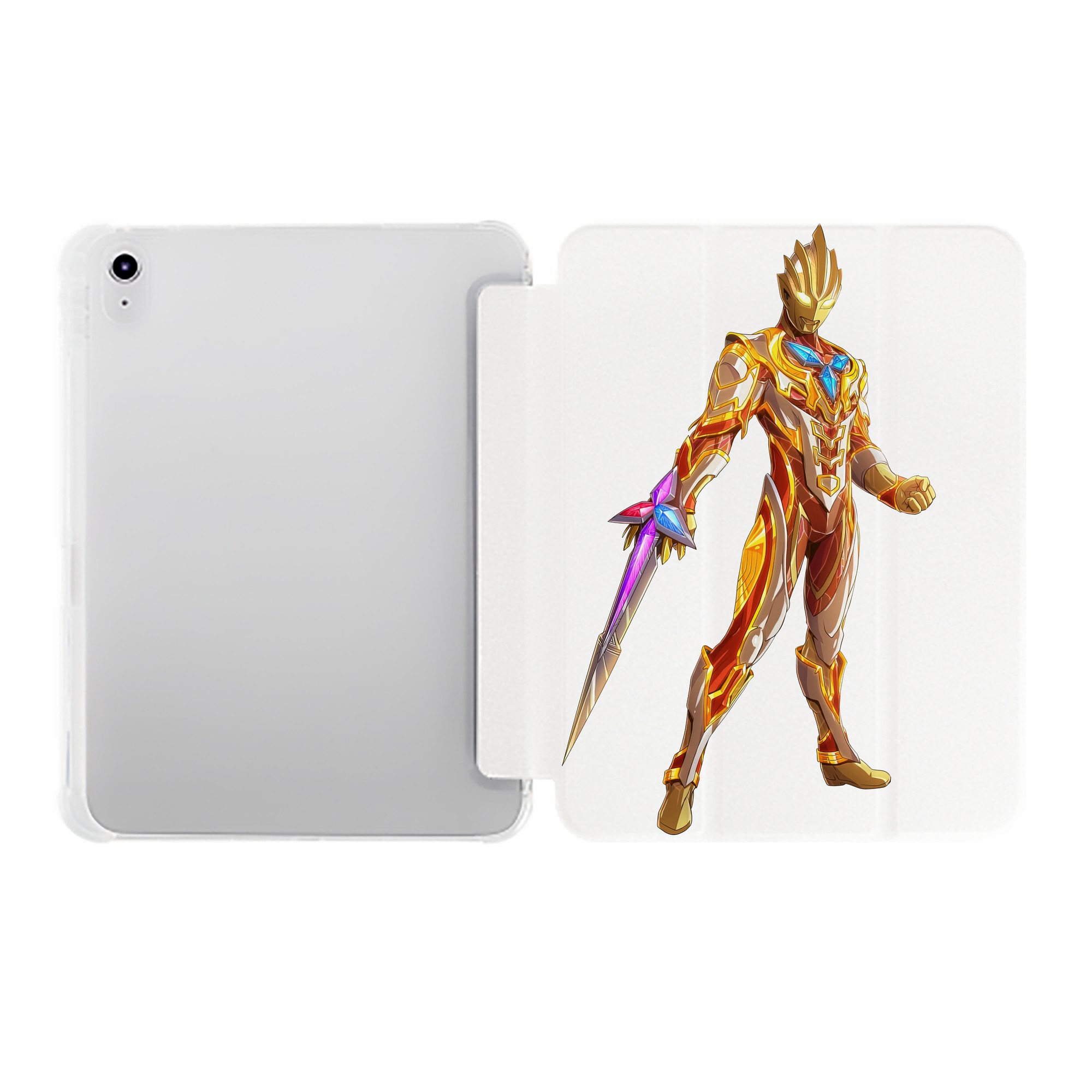（画像用） ウルトラマン Ultraman IPad ケース ペン収納付き 三つ折りスタンド PUレザー×シリコン 対応機種9.5/10.5/10.9インチ